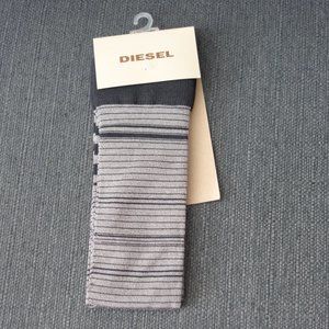 Diesel SFELPOSOCKS2 CALZINO Black and Silver Socks *New with Packaging*